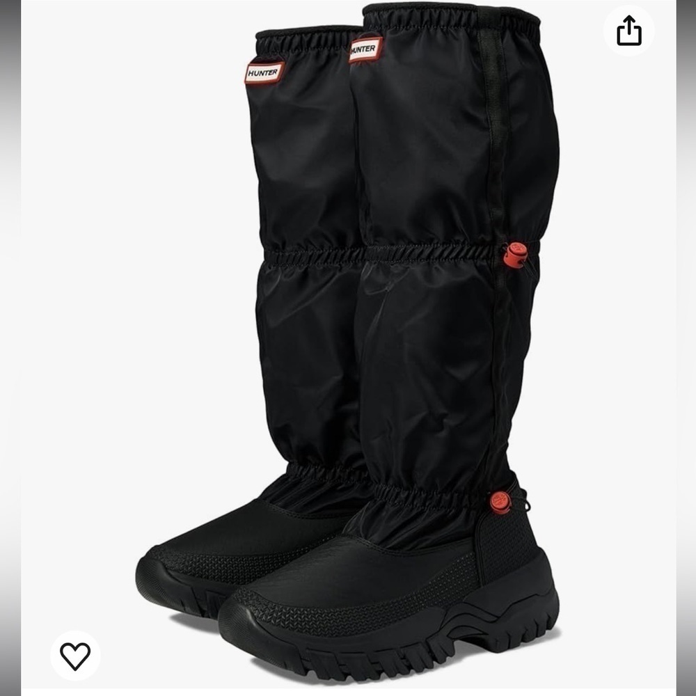 Hunter Wanderer Tall Snow Boots black